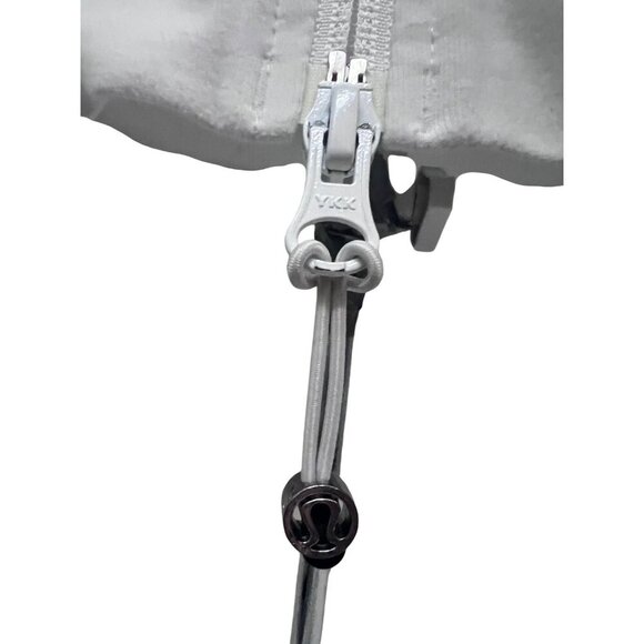 Lululemon Womens White Scuba Hoodie Zip Up Jacket Sz 4 Zip Pockets Logo Hardware - Picture 15 of 15